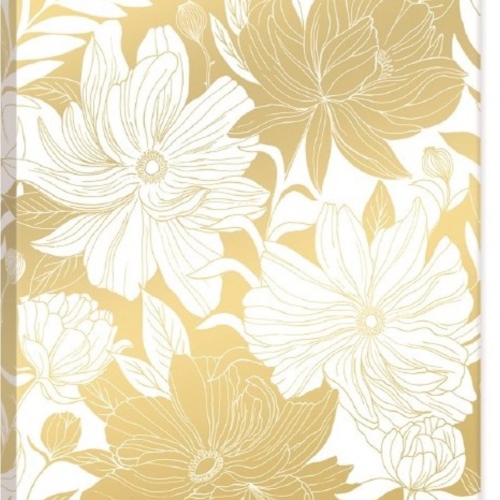 White Dahlia Journal, Gold and White Decorative Notebook